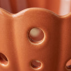 Scalloped Terracotta Ceramic Berry Bowl