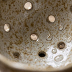 Rustic Speckled Ceramic Berry Bowl with Handle