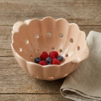 Scalloped Blush Ceramic Berry Bowl
