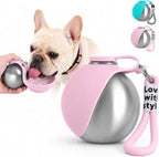 🎁 Last Day Sale 50% OFF : Portable Dog Water Bottle, 10 oz Stainless Steel Pet Travel Dispenser with Silicone Foldable Bowl, Leak Proof Tumbler, Dog Walking Accessories for Hiking and Small Pets