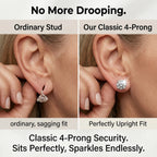 1-6.00 CTW Classic Round Lab-Created Diamond Stud Earrings - Secure 4-Prong & Hypoallergenic-Last Day Sale🔥90% OFF