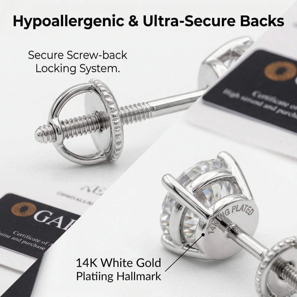 Last Day Sale🔥90% OFF-4.00 CTW Classic Round Lab-Created Diamond Stud Earrings - Secure 4-Prong & Hypoallergenic