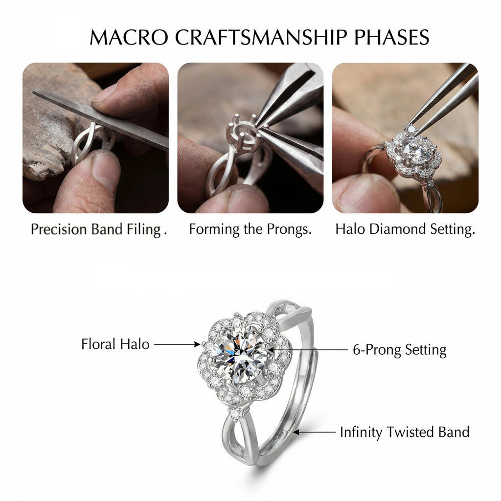 🔥 90% OFF TODAY:  The Eternity Bloom™ | Premium Lab-Grown Diamond Floral Halo Ring