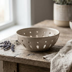 Neutral Sandstone Ceramic Berry Bowl