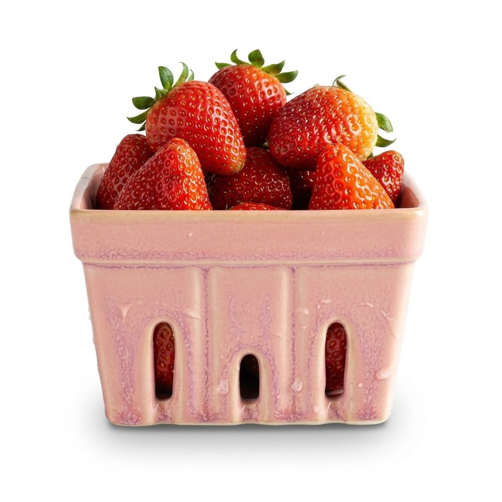 Pastel Blush Ceramic Farmer's Market Berry Basket