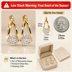 🔥 LAST DAY 90% OFF: 1-Second Easy-Snap VVS1 Flawless Moissanite Suspended Hoop Earrings in Triple 14K Gold over 925 Silver