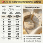 🔥 LAST DAY 90% OFF: Artisan Dual-Focus Travel-Safe Flawless Lab-Grown Diamond Water Drop Crown Ring in 14K Gold Over 925 Silver