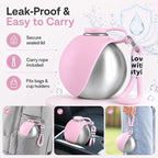 🎁 Last Day Sale 50% OFF : Portable Dog Water Bottle, 10 oz Stainless Steel Pet Travel Dispenser with Silicone Foldable Bowl, Leak Proof Tumbler, Dog Walking Accessories for Hiking and Small Pets