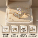 🔥 LAST DAY 90% OFF: Artisan Dual-Focus Travel-Safe Flawless Lab-Grown Diamond Water Drop Crown Ring in 14K Gold Over 925 Silver