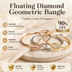 🔥 LAST DAY 90% OFF : Floating Diamond Geometric Bangle – Timeless Luxury &amp; Kinetic Brilliance