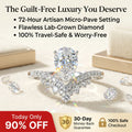 🔥 LAST DAY 90% OFF: Artisan Dual-Focus Travel-Safe Flawless Lab-Grown Diamond Water Drop Crown Ring in 14K Gold Over 925 Silver