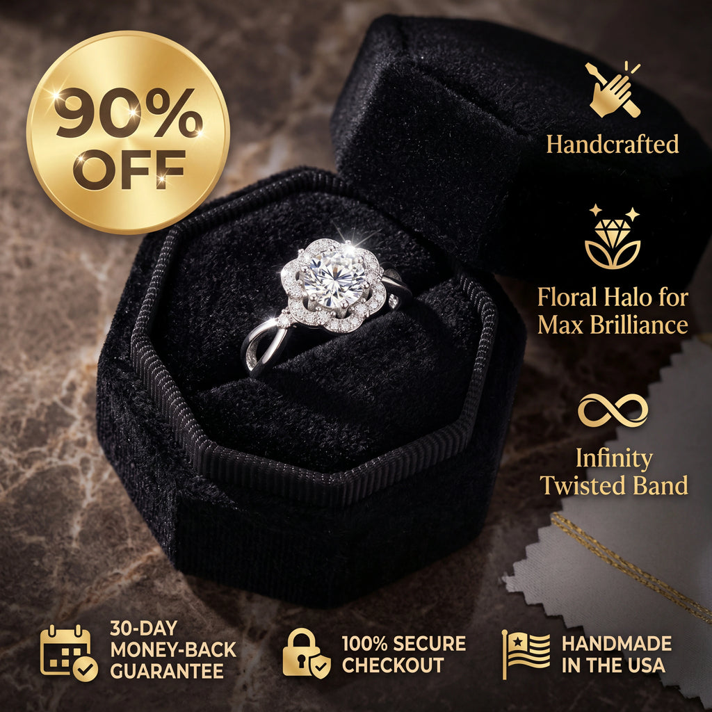 🔥 90% OFF TODAY:  The Eternity Bloom™ | Premium Lab-Grown Diamond Floral Halo Ring