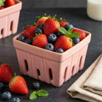 Pastel Blush Ceramic Farmer's Market Berry Basket