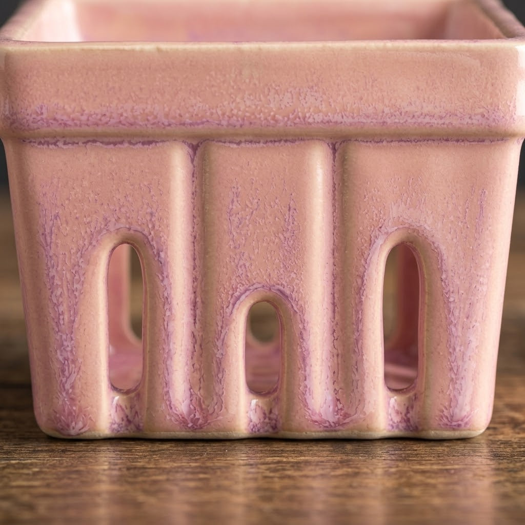 Pastel Blush Ceramic Farmer's Market Berry Basket