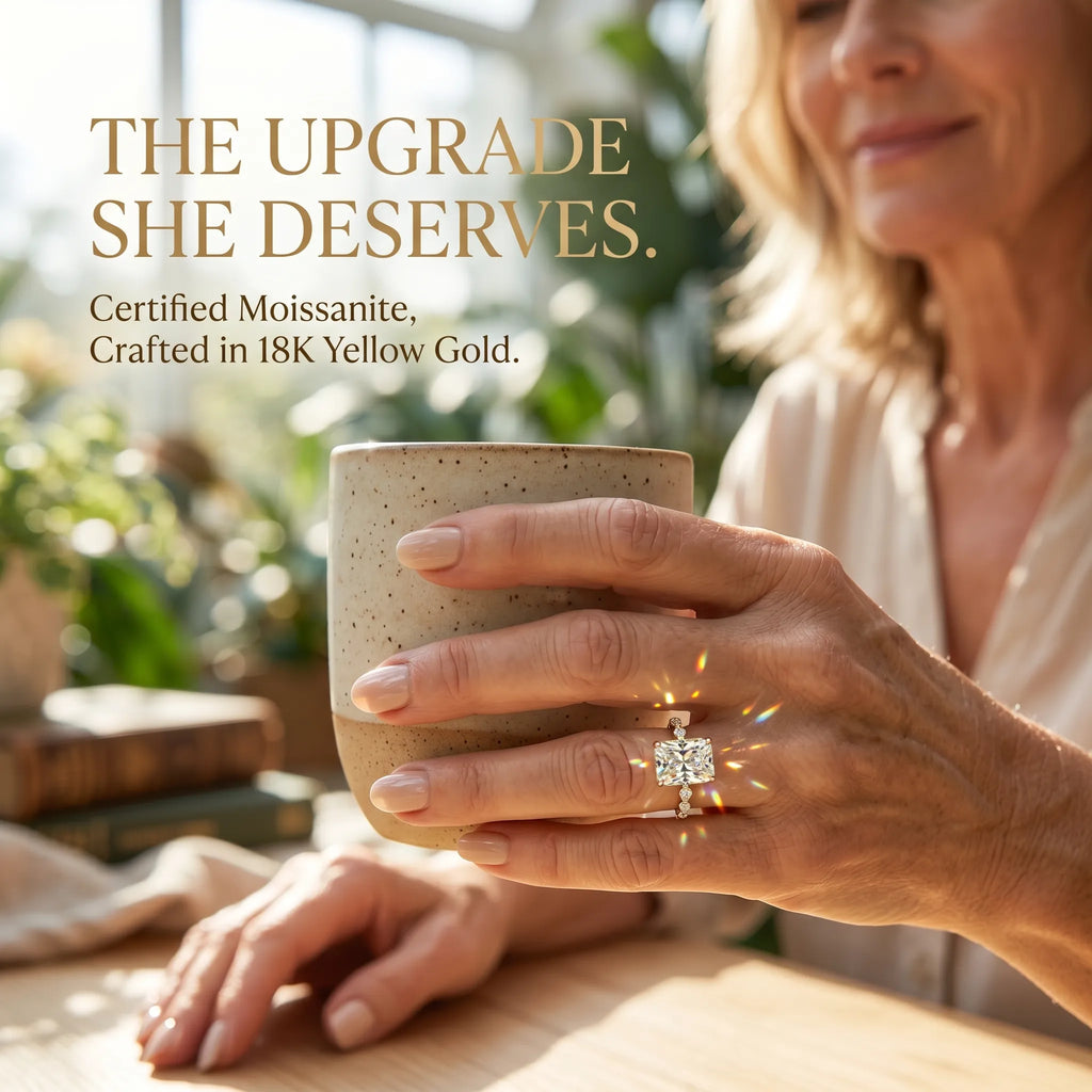 Last Day Sale🔥-90% OFF-The Anniversary Upgrade: 5-Carat Flawless Radiant Cut Moissanite Ring (Hidden Halo, VVS1)