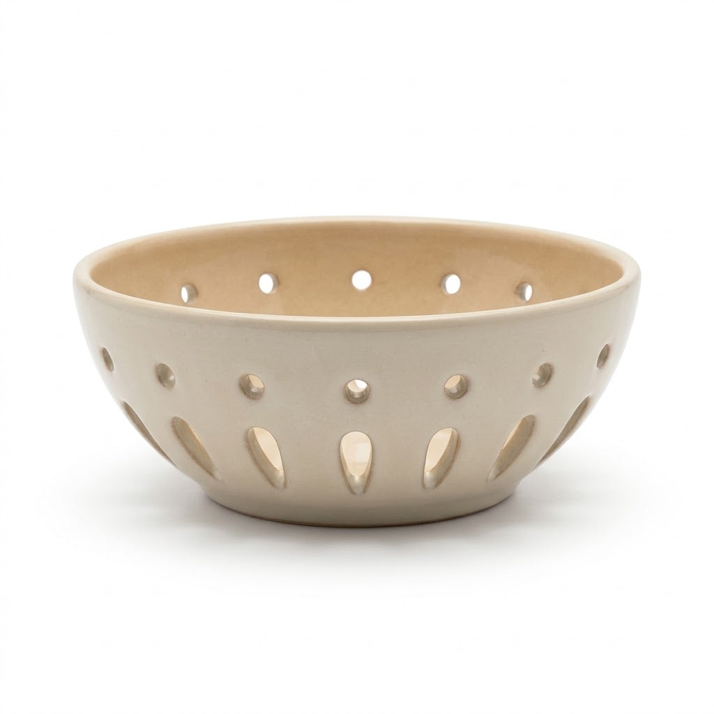 Neutral Sandstone Ceramic Berry Bowl
