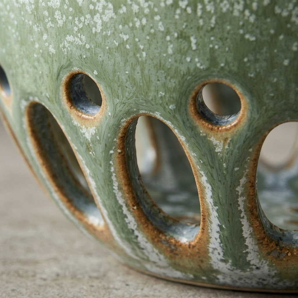 Artisanal Reactive Glaze Ceramic Berry Bowl