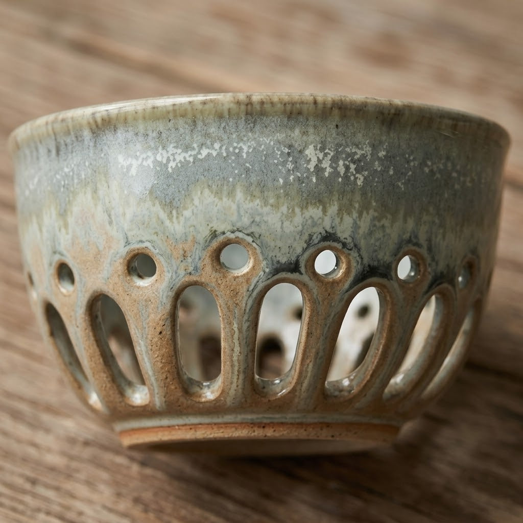 Earthy Reactive Glaze Ceramic Berry Bowl