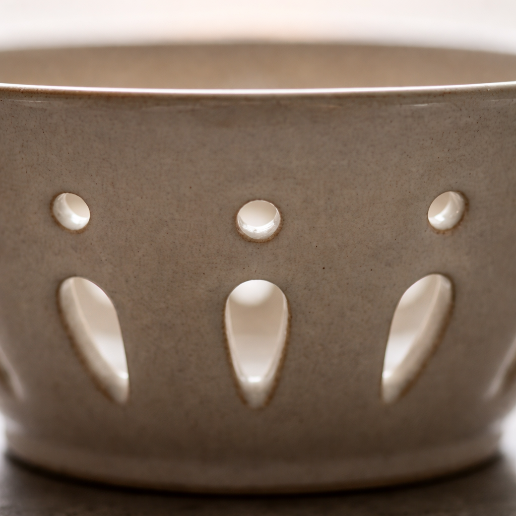 Neutral Sandstone Ceramic Berry Bowl