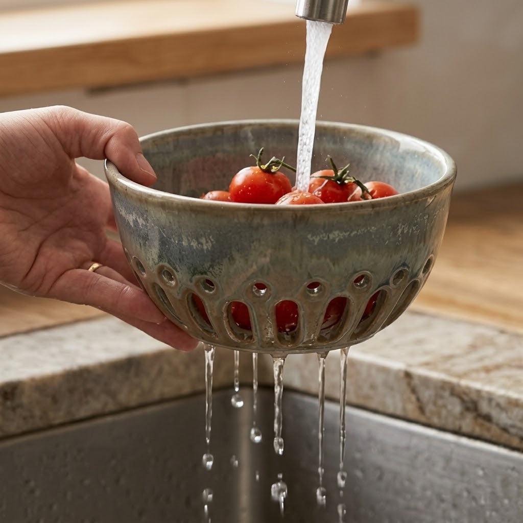 Earthy Reactive Glaze Ceramic Berry Bowl