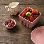 Pastel Blush Ceramic Farmer's Market Berry Basket