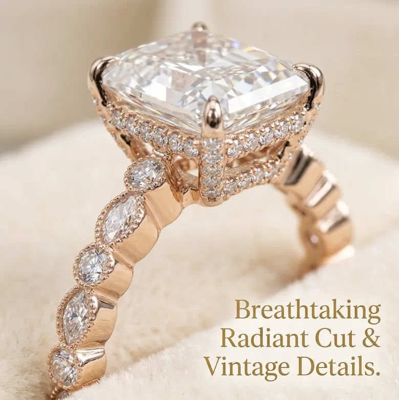 Last Day Sale🔥-90% OFF-The Anniversary Upgrade: 5-Carat Flawless Radiant Cut Moissanite Ring (Hidden Halo, VVS1)